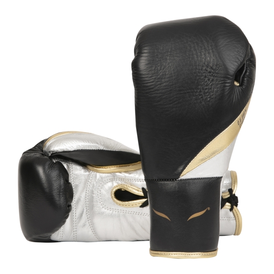 Lace Combat Gloves ELION Paris Elegant Leather Black - Gold - Silver